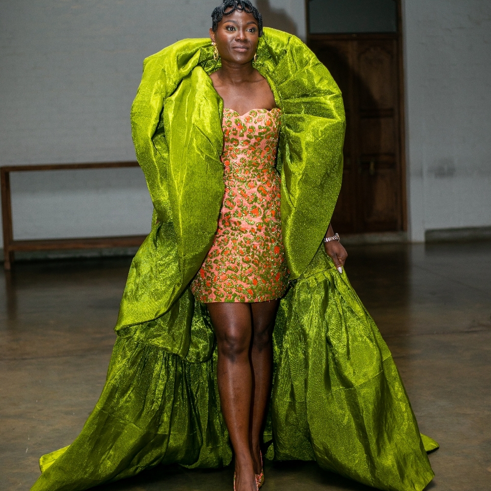 Handmade 2-pc Green and Orange - Picture 5 of 8